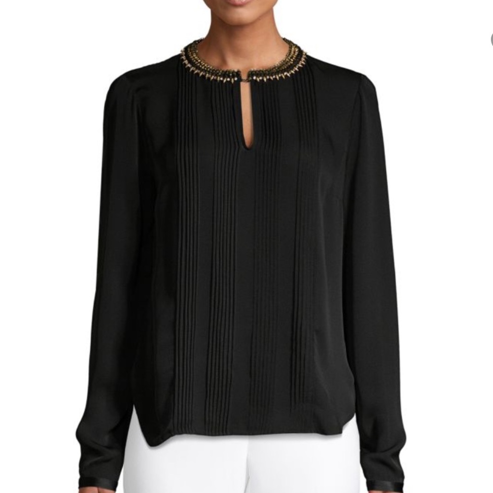 Elie Tahari Sima Embellished Blouse